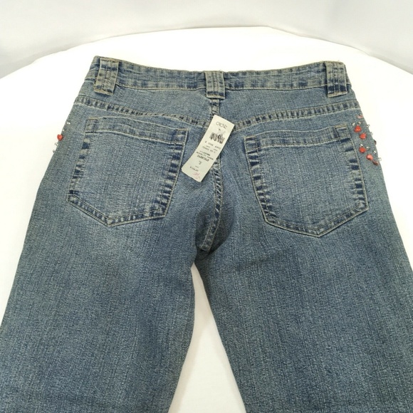 Cache BEADED Jeans Sz 0 LONG 34"  Beads Rare - Picture 2 of 6